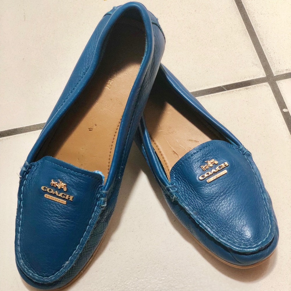 Coach teal loafers